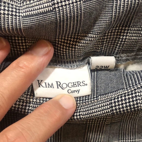 Kim Rogers curvy black and white plaid slacks, size 22W - Picture 2 of 5